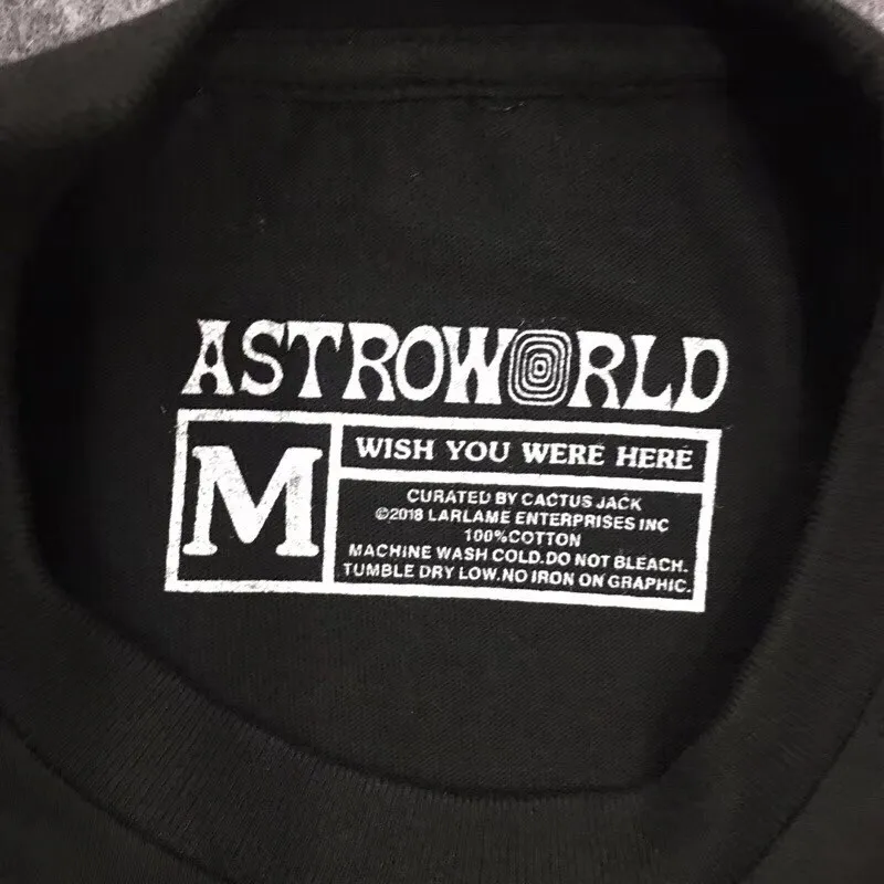 

Travis Scott Festival Happy Face Astroworld T shirt Men Women 1:1 High Quality Black Top Tees Travis Scott T-shirt