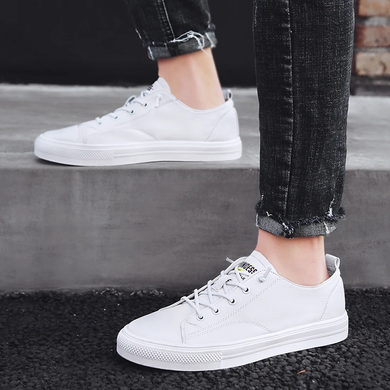 Лоферы мужские из натуральной кожи дышащие мягкие без застежки повседневная