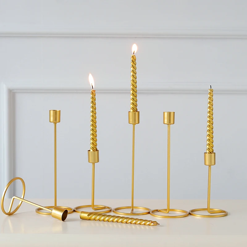 

Golden Candle Holders Candlestick Candelabra Wedding Party Dinner Christmas Decoration Candle Stick Holders Table Centerpieces
