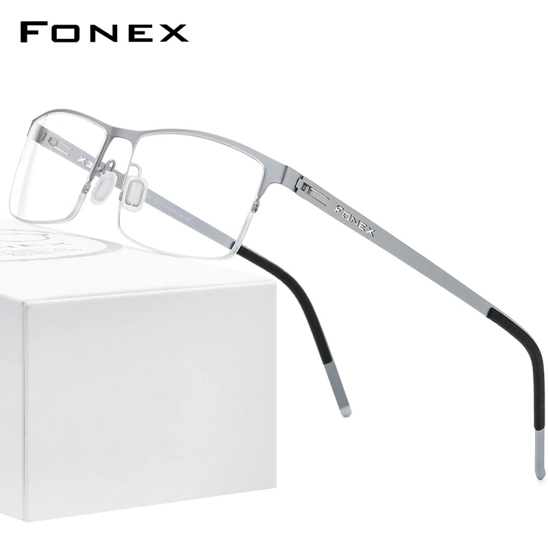 FONEX сплав оправа для очков Для мужчин квадратный близорукости очки прописанные