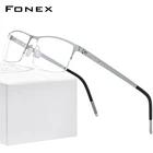 FONEX Мужские квадратные оптические очки для близорукости, новинка 2020, металлические полукорейские Безвинтовые очки 992