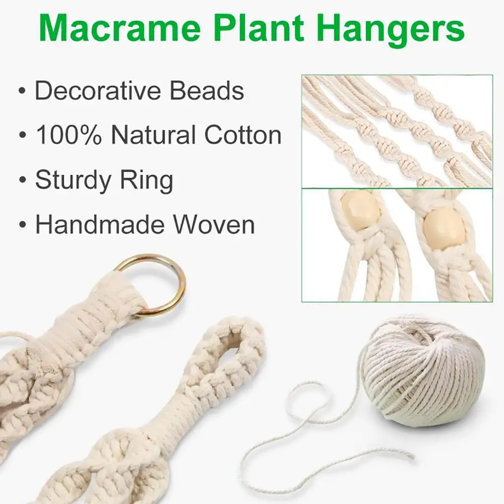 Hot Sales 100%Handmade Macrame Wall Hanging Plant Hanger Flower/Pot For Decor Planter Basket | Дом и сад