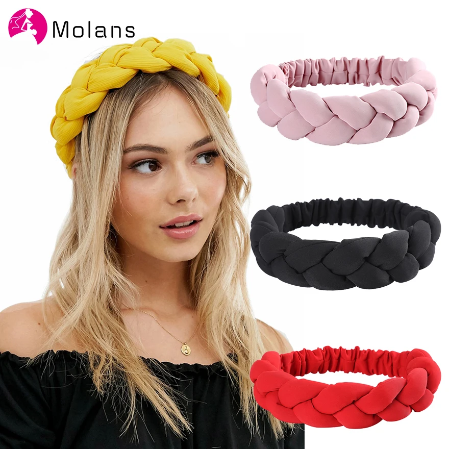 Molans зимние косы повязка на голову с мягкой косичкой дизайн в горчичном плетении