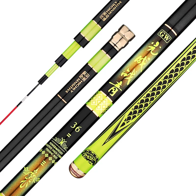 Зеленая Тайваньская рыболовная удочка GW супержесткая суперсветильник