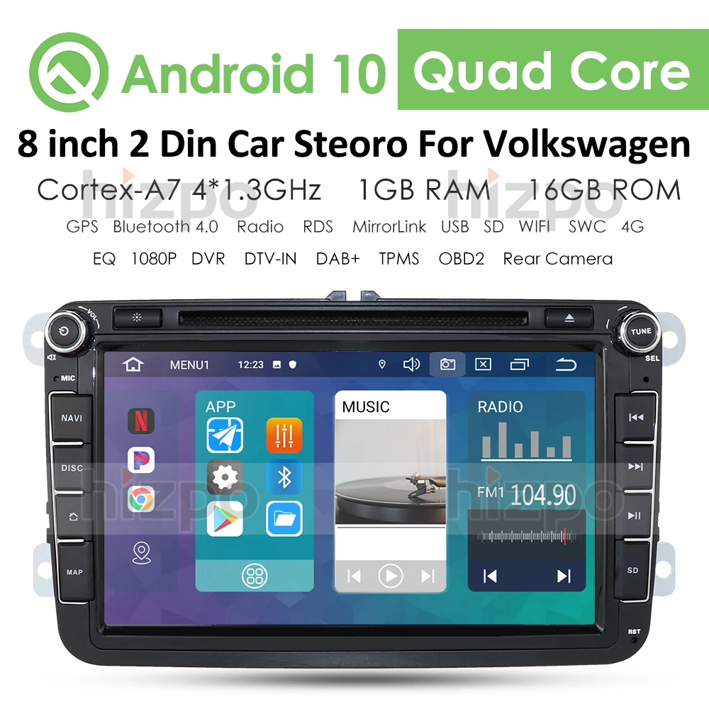 2din Android 10 автомобильный DVD плеер для VW POLO GOLF 5 6 PASSAT B6 CC JETTA TIGUAN TOURAN EOS SHARAN SCIROCCO CADDY