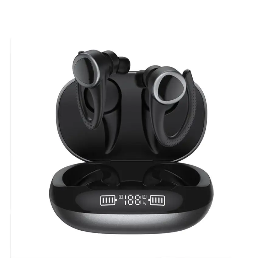 

TWS Bluetooth 5,1 беспроводной сенсорный светодиодный цифровой дисплей висячие наушники для спорта бега бинауральный вызов Bluetooth гарнитура с микр...