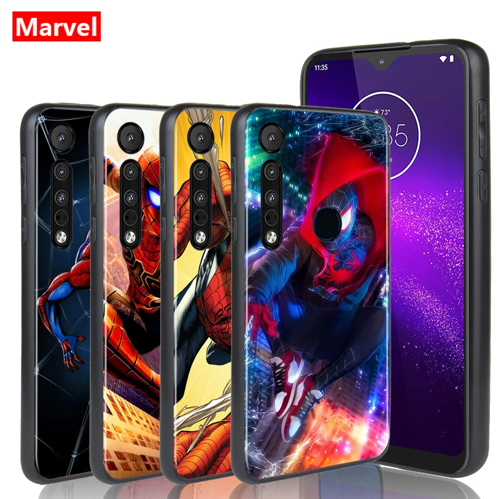 Черный чехол для телефона с принтом Marvel мстители супергерой Человек паук Motorola G9 G8