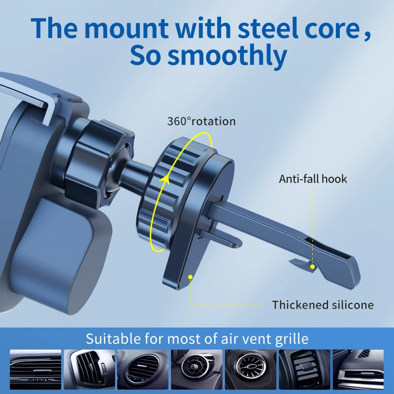 new car phone holder universal air vent clip mount mobile gravity stand cell smartphone gps support for iphone 13 xiaomi realme free global shipping