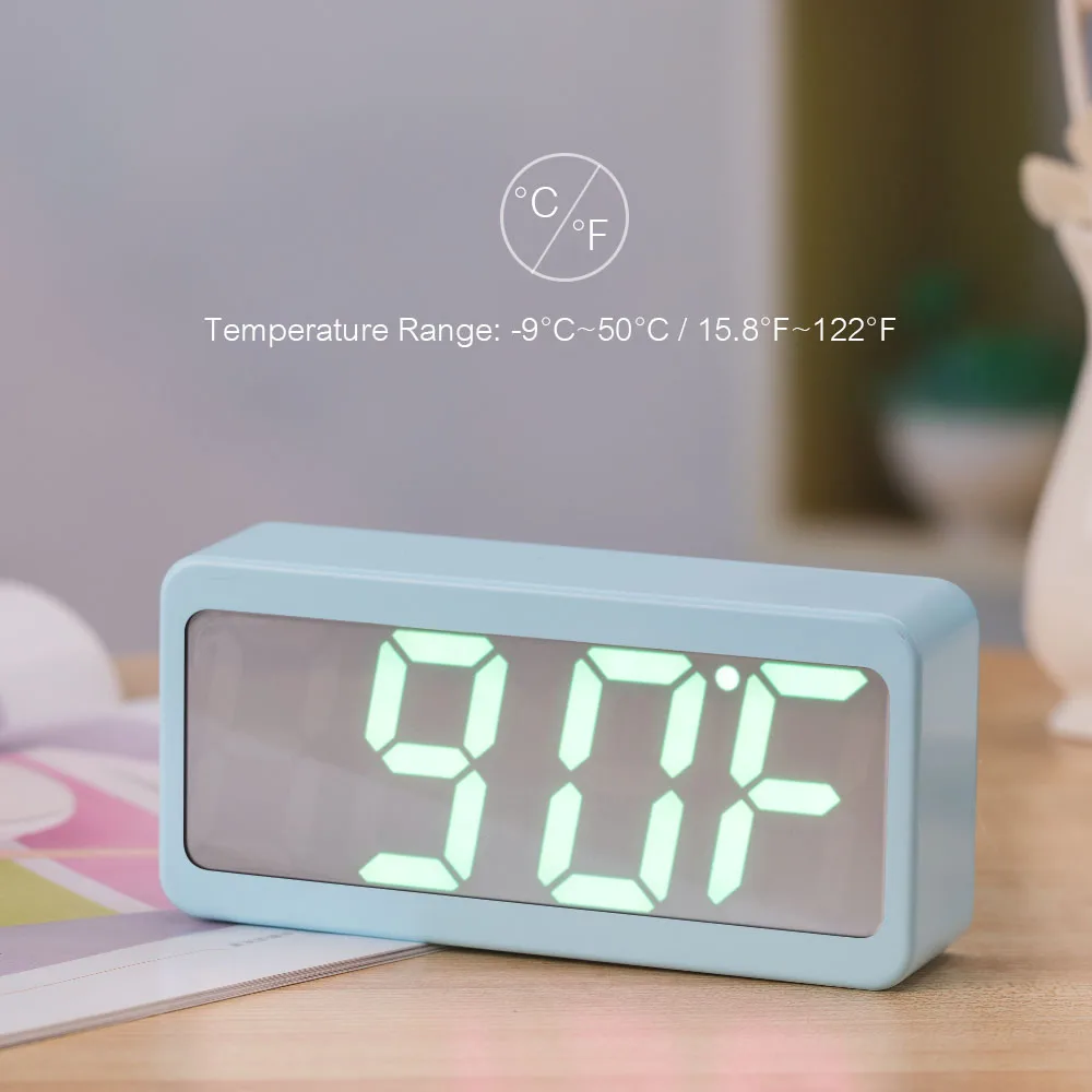 Цифровой будильник с питанием от USB RGB цветовое время/температура/Отображение