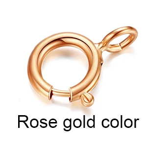 Rose gold color Силиконовый 18k золотой шпрингельный замок своими руками Ожерелье Браслеты соединительные цепи замок ювелирные изделия аксессуары-фурнитура - Цвет: Rose gold color