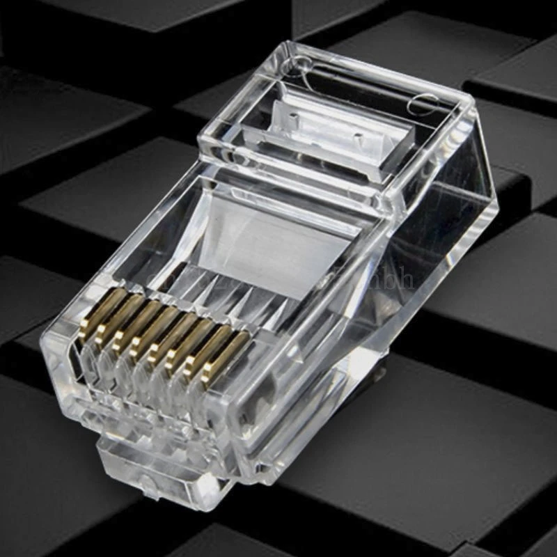25/100 шт. Позолоченные сетевые кабели RJ45 Модульный штекер Cat5 CAT5e разъем 8P8C