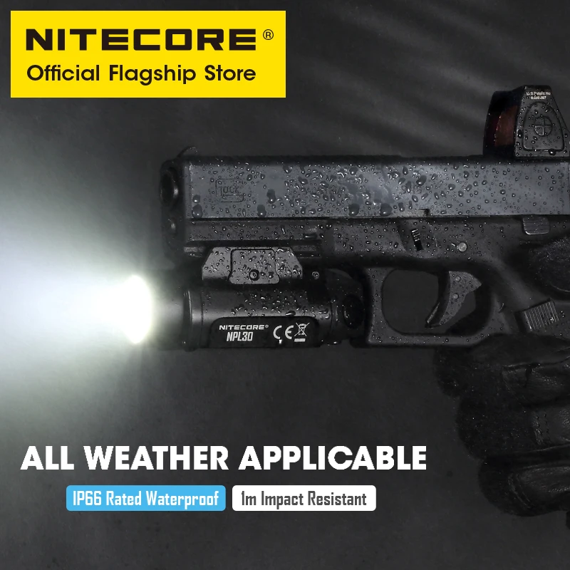 NITECORE NPL30 Weapon Light Tactical Gun Lamp 1200 Lumens LED Army Flashlight for Pistol Airsoft Picatinny Rail GR123A Battery | Лампы и