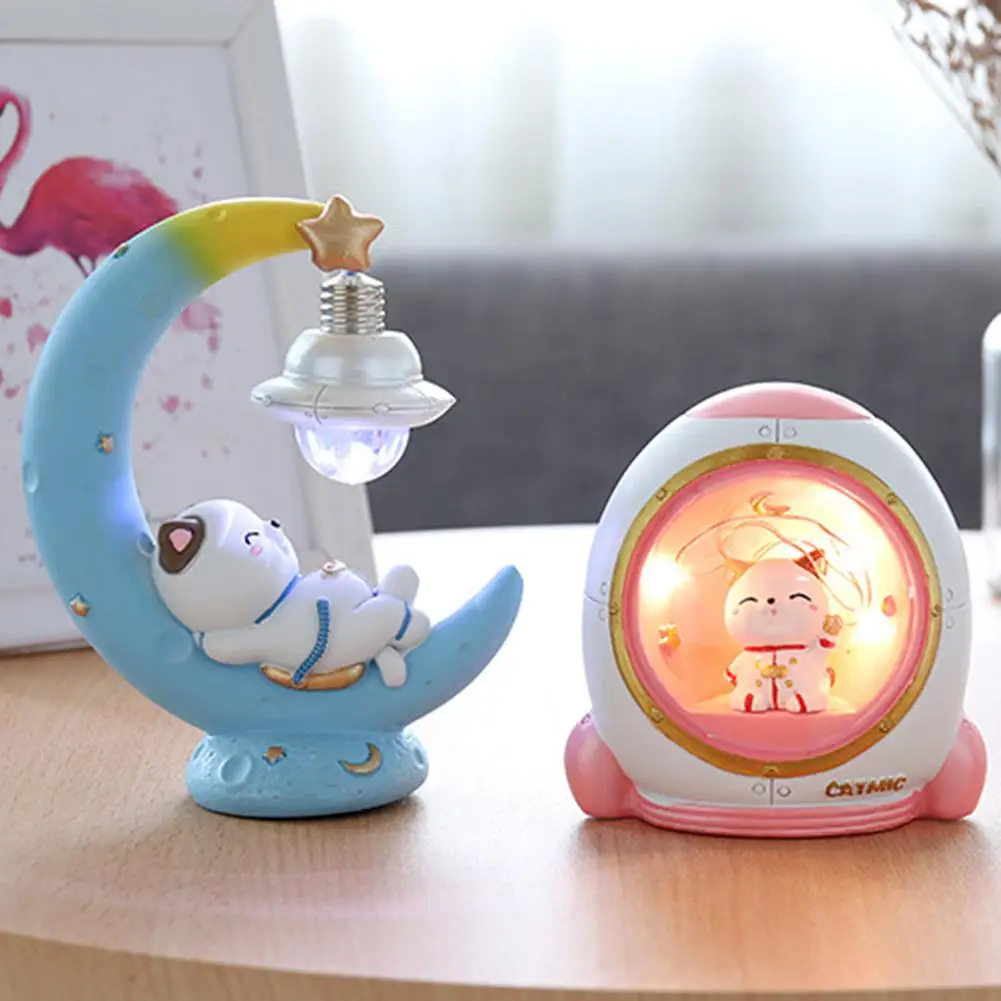 Светодиодный ночной мини-светильник милый ночсветильник в форме ракеты Луны