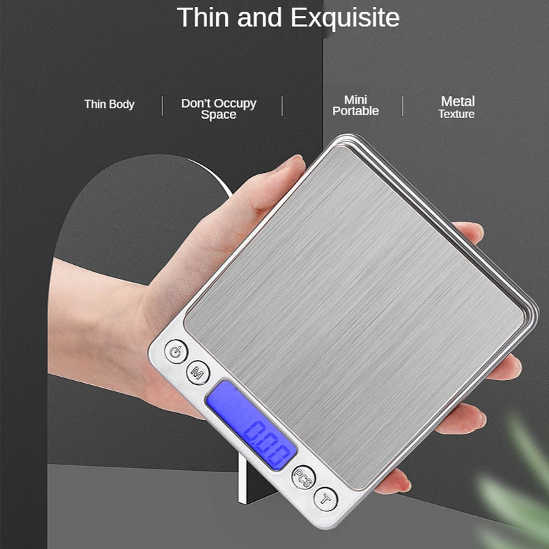 весы кухонные электронные ювелирные точные 500/0.01 г 1 кг/2 кг/3000g/0 1g ЖК-дисплей