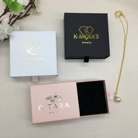 100pcslot jewelry gift boxes white custom packaging box with logo ring necklace bracelets earring gift packaging box