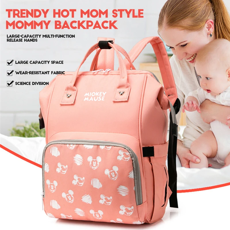 

Maternity Bag For Baby Mommy Backpack Disney Mickey Mouse Large Capacity Baby Nappy Bag Stroller Travel Baby Diaper Bags