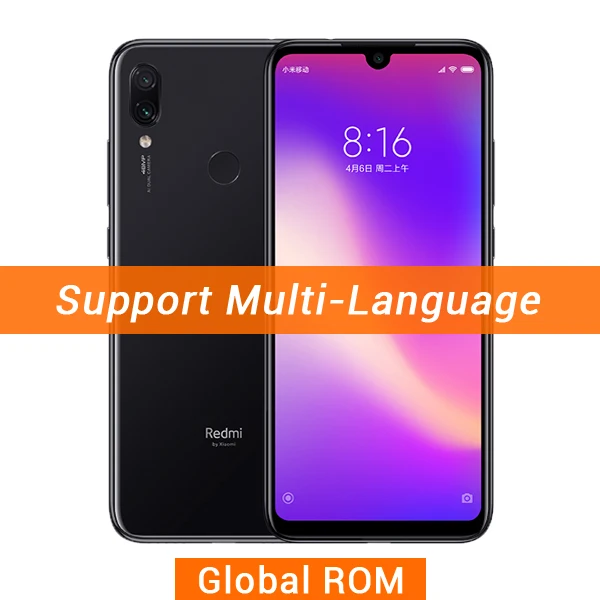 Global ROM Black Xiaomi Redmi Note 7 Pro, 6 ГБ ОЗУ, 128 Гб ПЗУ, Смартфон Snapdragon 675, четыре ядра, 4000 мАч, 18 Вт, быстрое зарядное устройство, 48 МП, двойная камера - Цвет: Global ROM Black