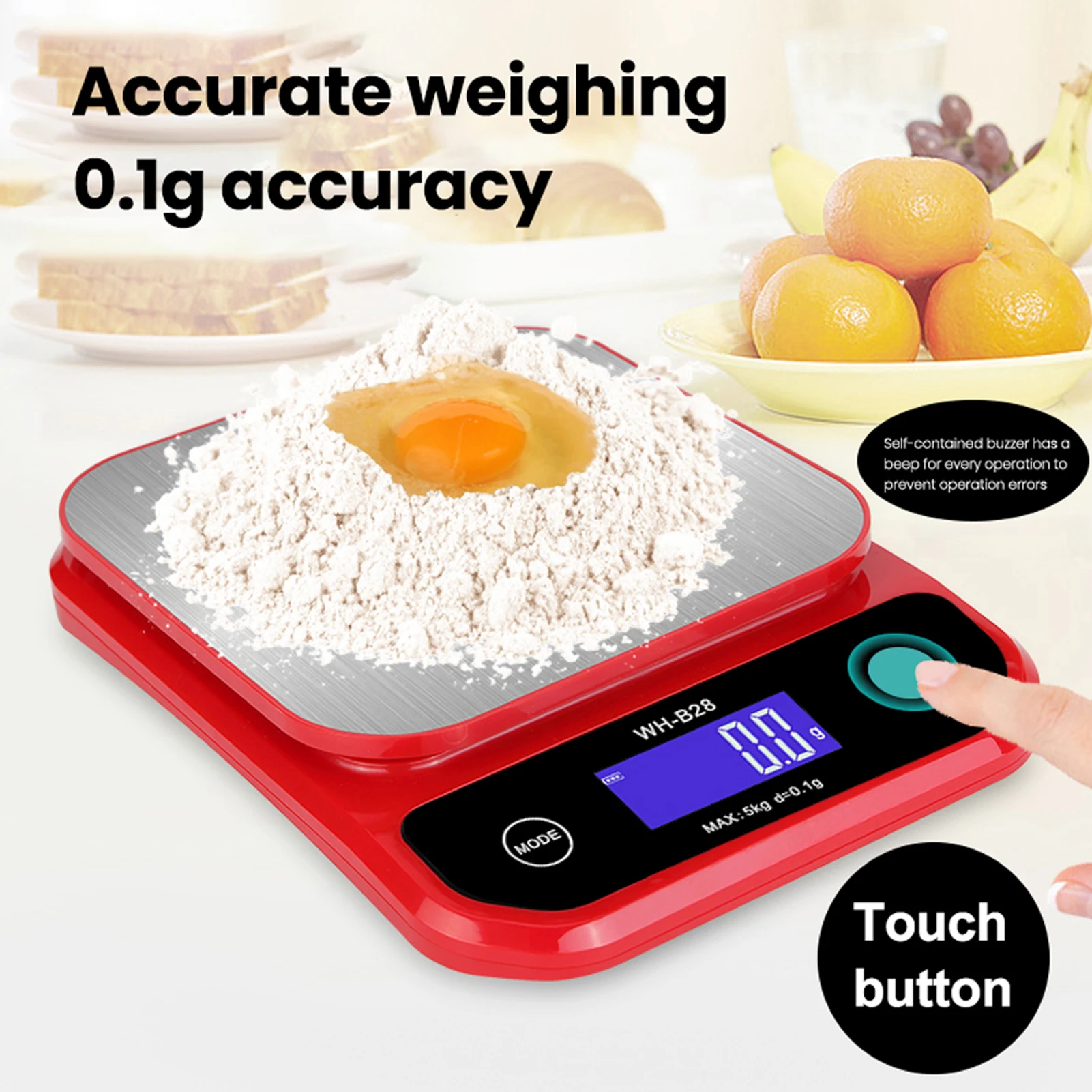 

Multifunctional Electronic Kitchen Scale stainless steel balance Food Baking Scale Cooking Measure Tools10kg/1g 5kg/0.1g