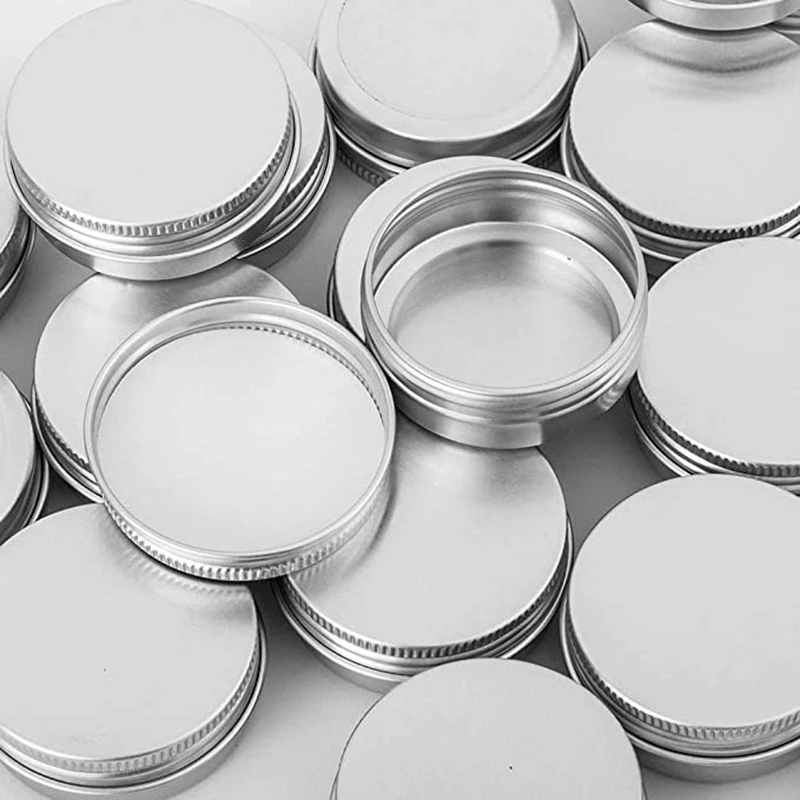 

35Pcs 2 Oz Food Tins Aluminum Storage Cans Screw Top Round Steel Tins Cans with Screw Lid Screw Lid Containers