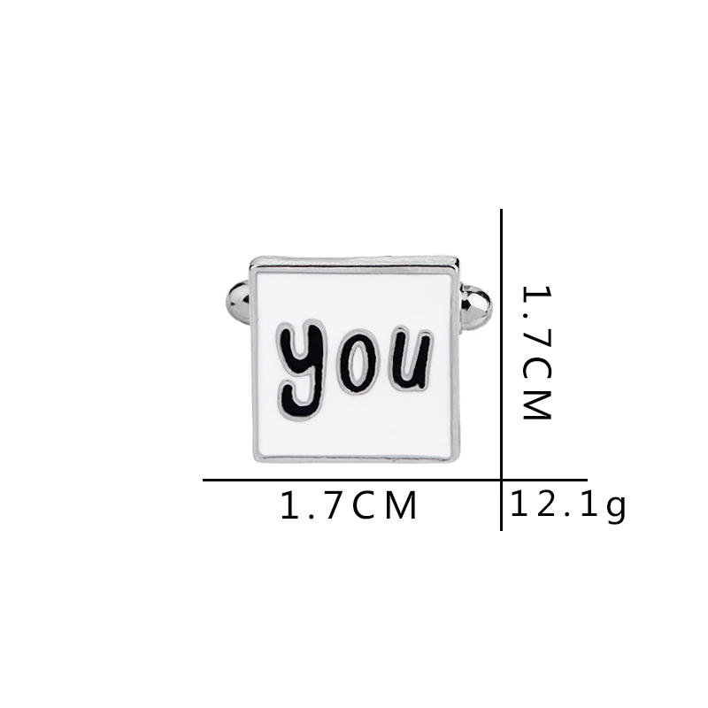 Новая мода запонки для мужчин I Love You Дизайн хороший мужской Запонки Мужская