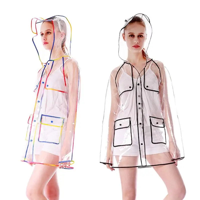 

Reusable Transparent Raincoat EVA Rain Poncho Outdoor Waterproof Raincoat Outdoor Rainwear for Adults