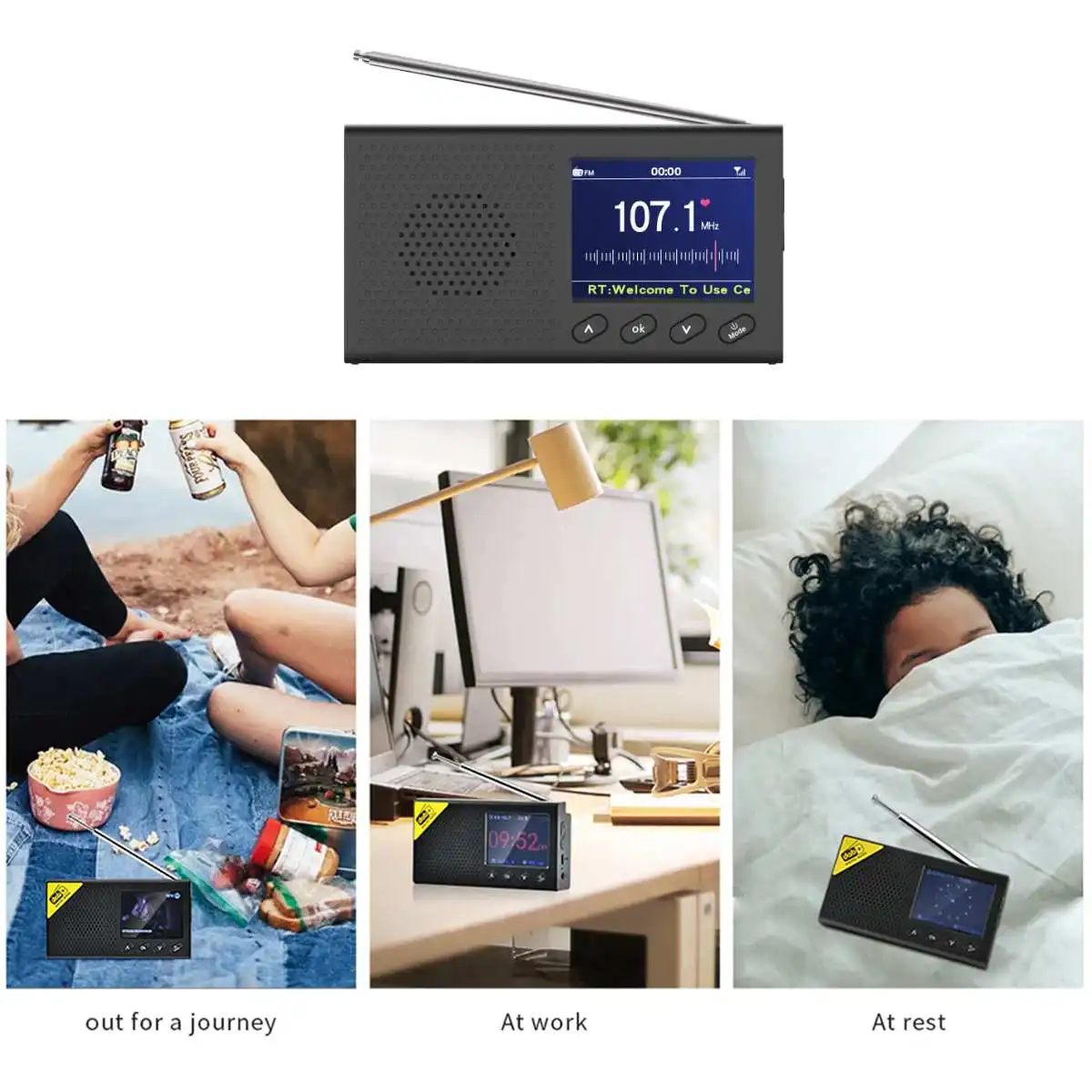 

2.4 Inch Portable Radio Receiver Rechargeable Digital FM DAB Radio bluetooth MP3 Player LCD Screen Digital Speaker For Car Home