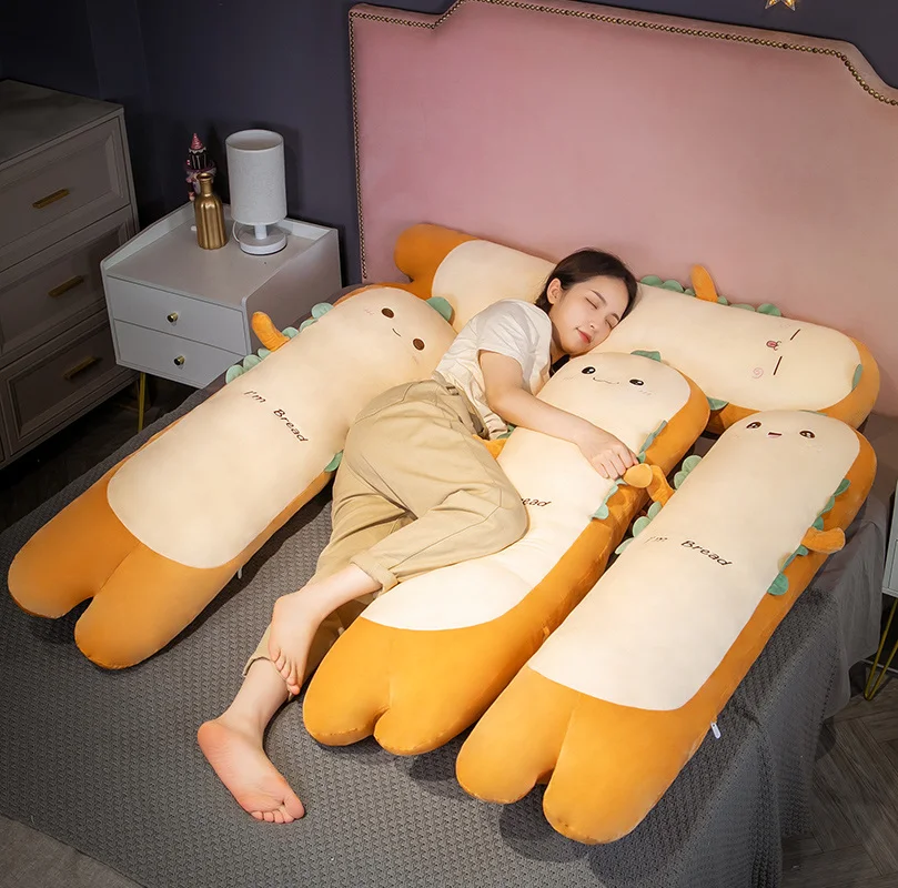 

70-140CM Cartoon Bread Long Throw Pillow toy Sofa Cushion Anti-extrusion Comfortable Bedding Decoration For Girlfrien