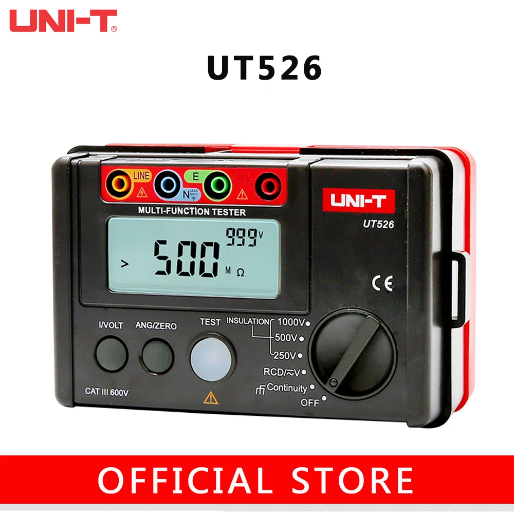 

Multifunctional Digital Electric Meter Electrical Insulation Tester, UNI-T UT526 Ground Resistance Meter + Rcd Tester