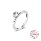 Прозрачный сердце кольцо 925 стерлингового серебра обручальные кольца для женщин, модные ювелирные изделия Bijoux Femme (украшения своими руками)