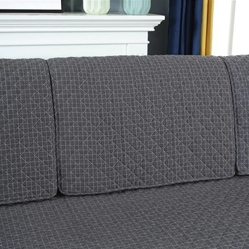 Чехол для дивана в гостиную однотонный серый хлопковый чехол углового