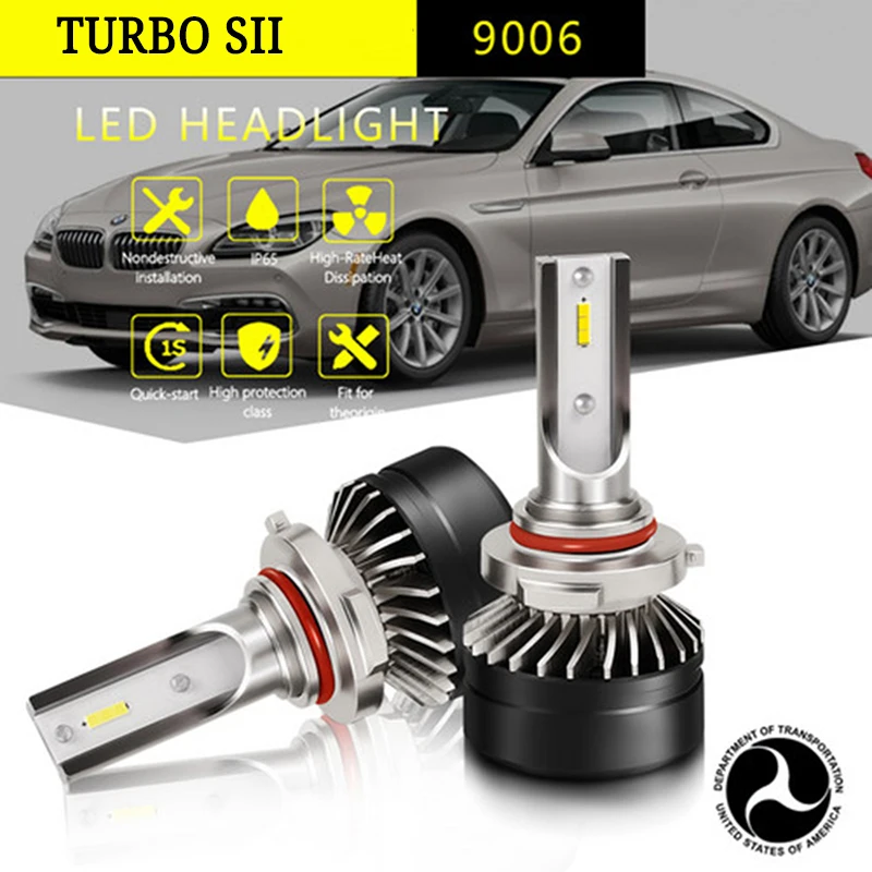 Светодиодный комплект фар для автомобилей 60 Вт 12000LM 9006 HB4 белый 6000K светодиодный