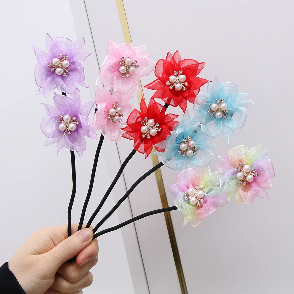 

Fashion Ponytail Holder Hairpin Girls Cute Flower Hair Maker Tools Hair Bun Maker Bun Hairstyle Hair Stick Kids Hair Accessories