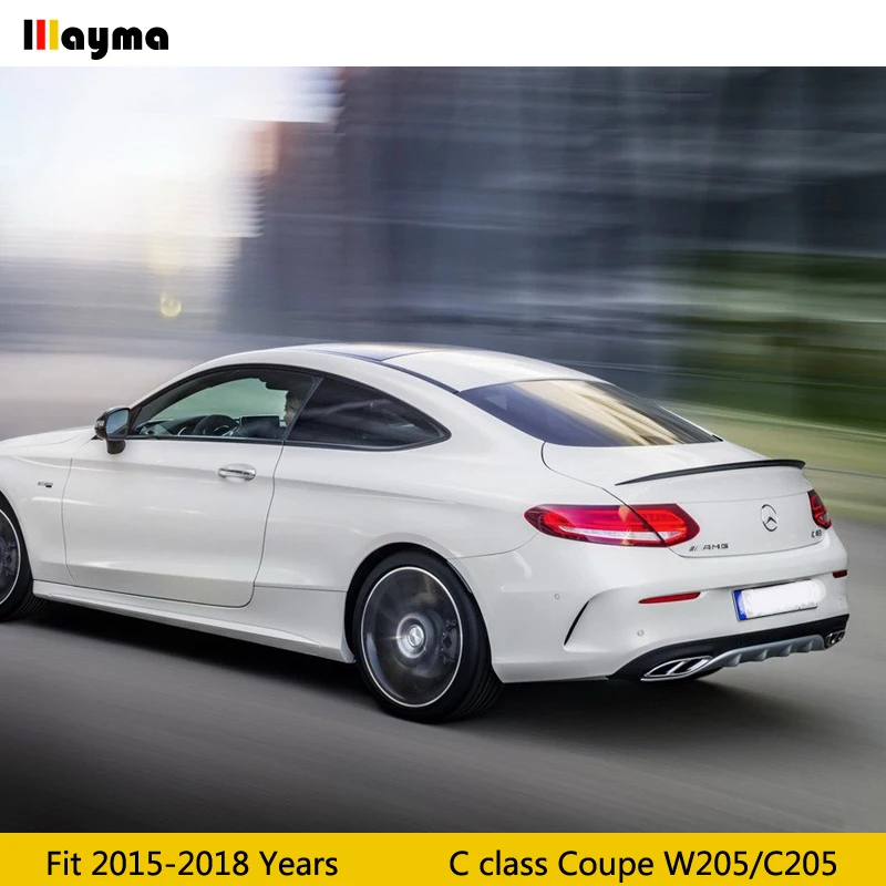C63 стиль задний багажник для benz C class coupe 2 двери c200 c250- W205 C205 C43 СТЕКЛОВОЛОКНО FRP матовый черный спойлер крыло