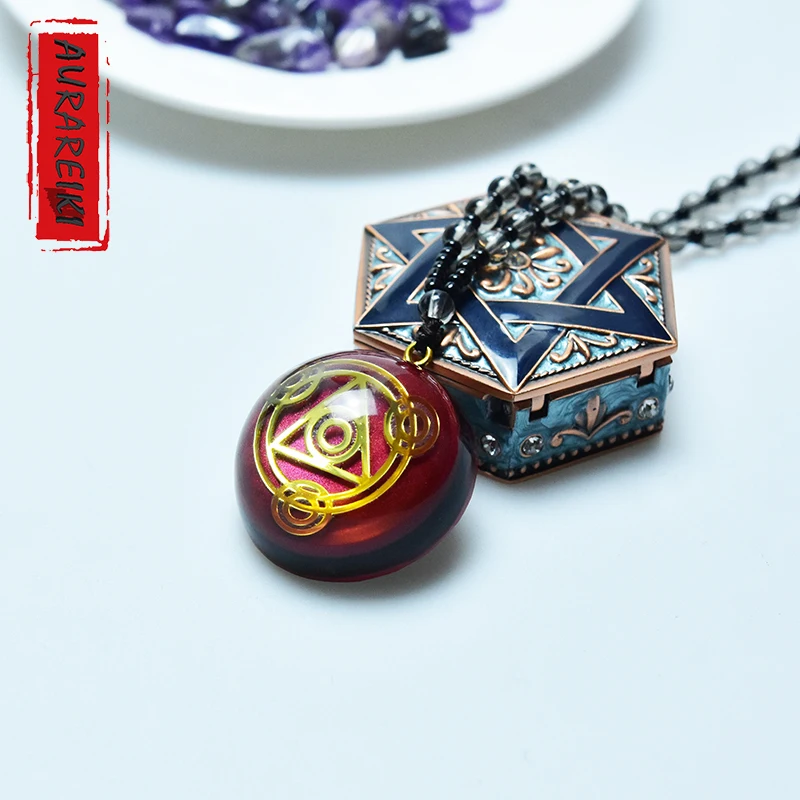 

EMF Protection Crystal Orgone Necklace Pendants Orgonite Pendant Reiki Healing Female Amulet Jewelry