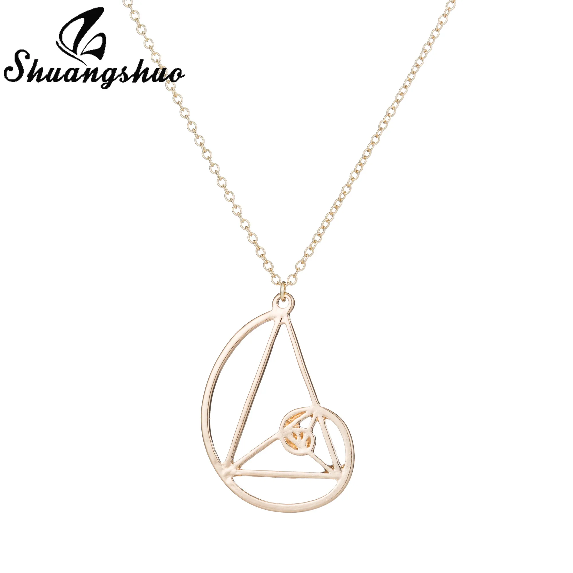 Ожерелье "Спираль с треугольником": подвеска Фибоначчи, отношение, психология, наука, биология, ювелирные изделия, мода, подарки учителям математики.