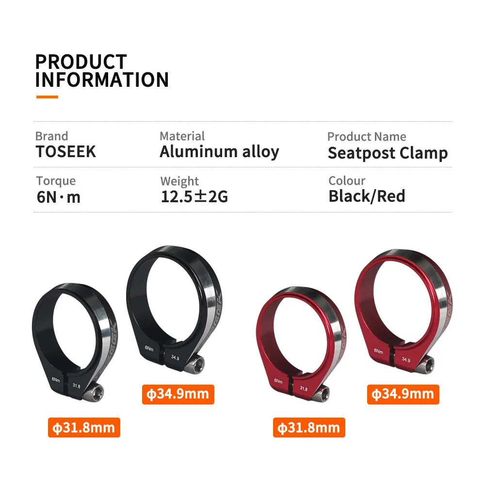 Зажим для подседельного штыря велосипеда TOSEEK 31 8 дюйма 34 9 мм | Спорт и развлечения