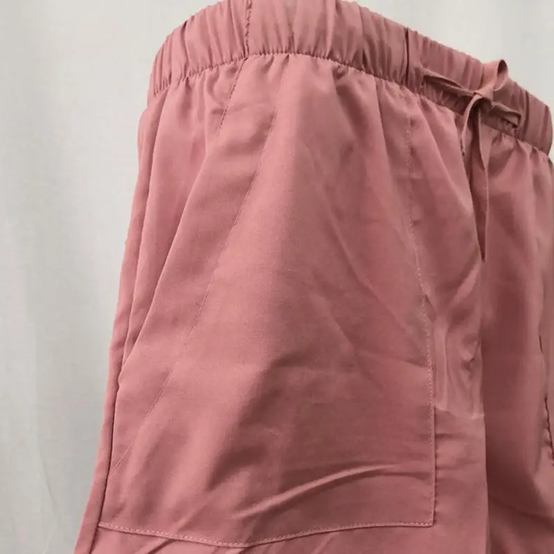 

Summer New Casual Women Shorts Color Elastic Lacing High Waist Loose Pocket Slacks Female Short Pants Size S-XXXL