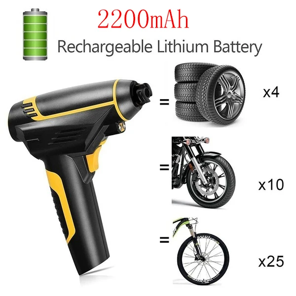 Аккумуляторный воздушный компрессор насос для накачки шин аккумуляторная