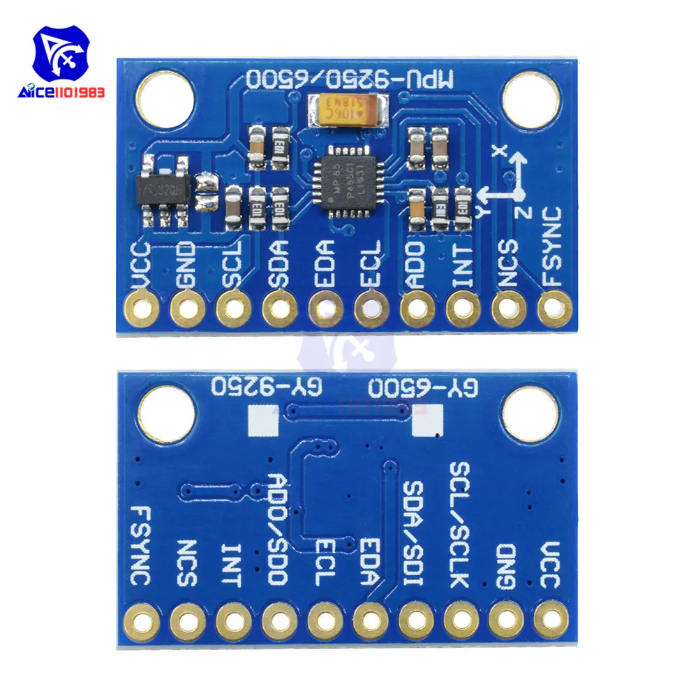 Diymore GY-6500/9250 IIC I2C SPI 6-осевой гироскоп акселерометр сенсорный модуль для Arduino