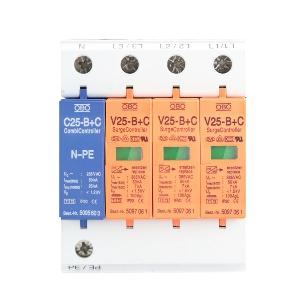 V25-B+C/3+NPE Surge Arrester V20-C Power Supply Lightning Protection Device Surge Protector First-level MC Remote Signal FS