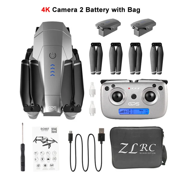 SG907 4K 2B CB LAUMOX SG907 gps Дрон с камерой 4K HD широкоугольный 5G wifi FPV RC Дрон Квадрокоптер складной Профессиональный Дрон режим следования за мной - Цвет: SG907 4K 2B CB