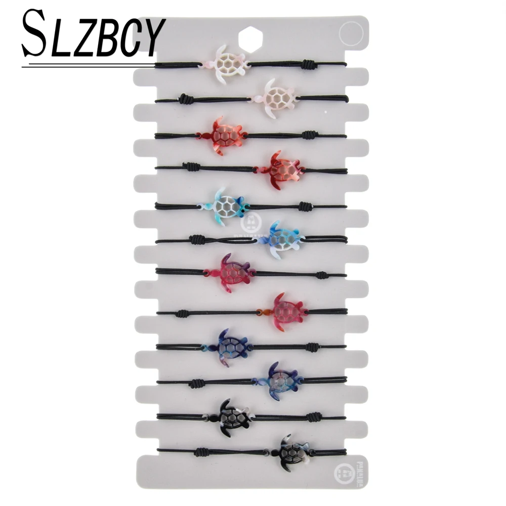 12 шт. Набор браслетов в богемском стиле с подвеской виде сердца и черепахи