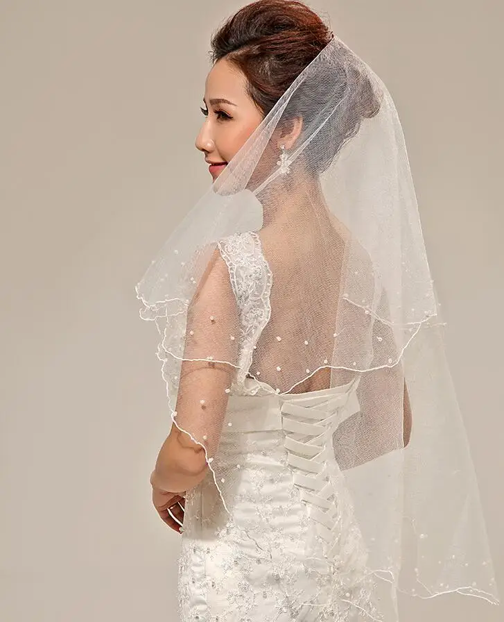 Vestidos para casamento вуаль с жемчугом vestidos de noivas Фата невесты Свадебные аксессуары