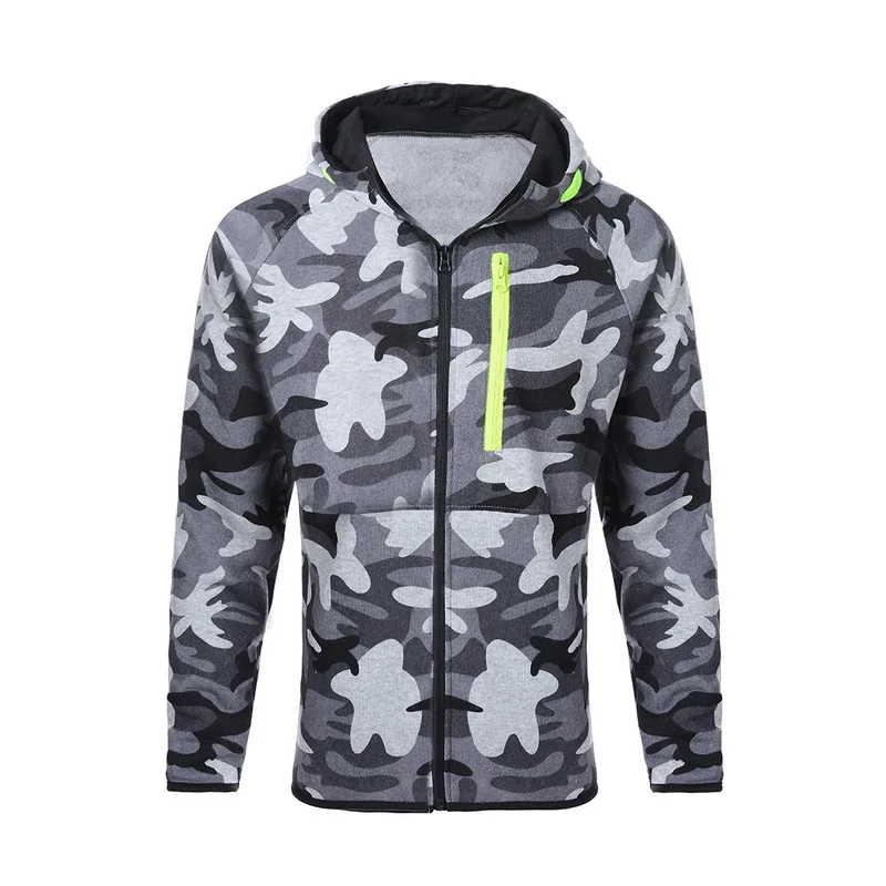 Мужские худи на молнии CYSINCOS повседневные камуфляжные толстовки с капюшоном в