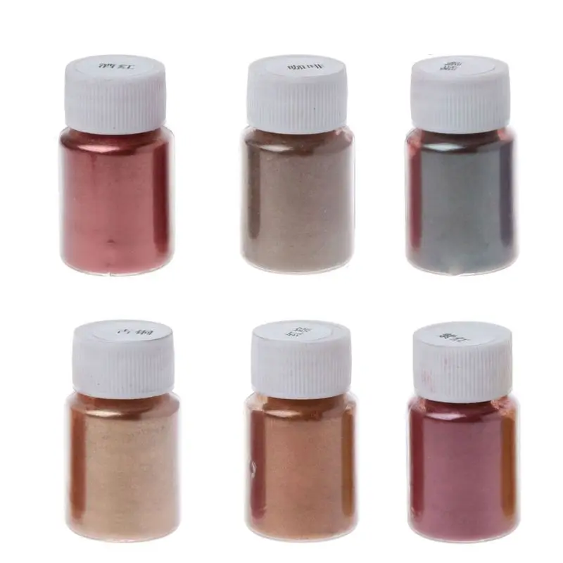 

6 Color Cosmetic Grade Resin Powder Natural Mica Mineral Pearlescent Pigment Soap Makeup Colorant Dye Jewelry Making