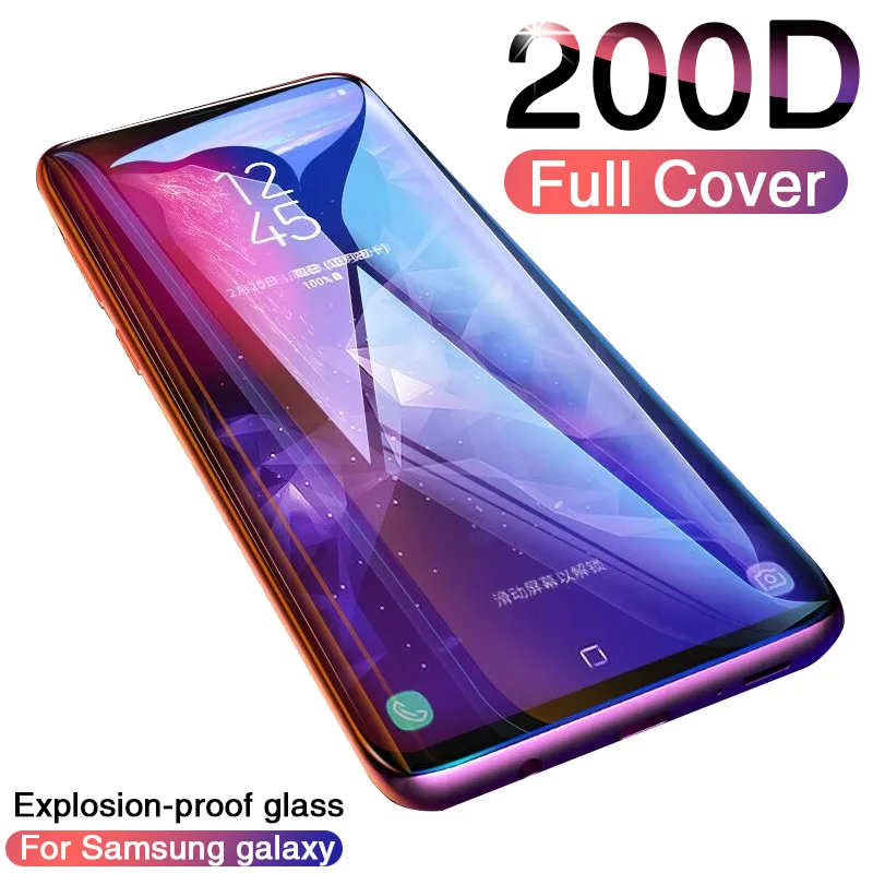 200D полное изогнутое закаленное стекло для samsung Galaxy S9 S8 Plus Note 9 8 протектор экрана на