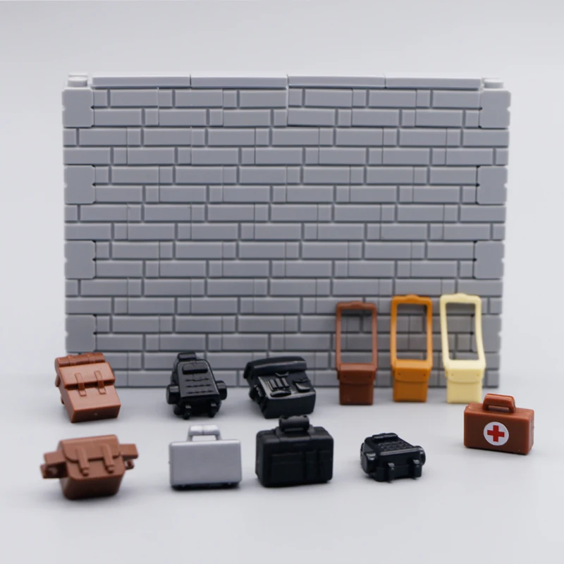 City Figures Accessories Building Blocks Shoulder Bags backpack briefcase Police Soldier pack Bricks Toys compatible with lego