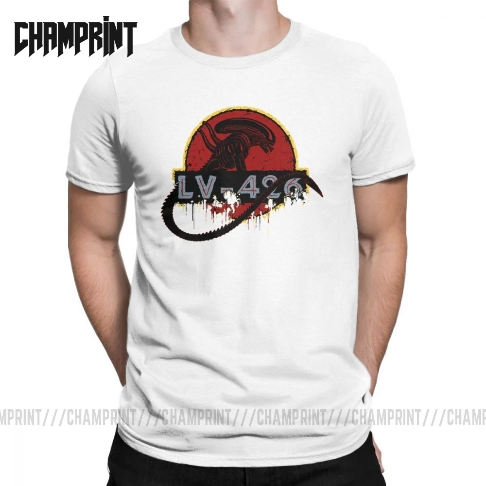 Футболки Alien для мужчин Забавные футболки из 100% хлопка с коротким рукавом
