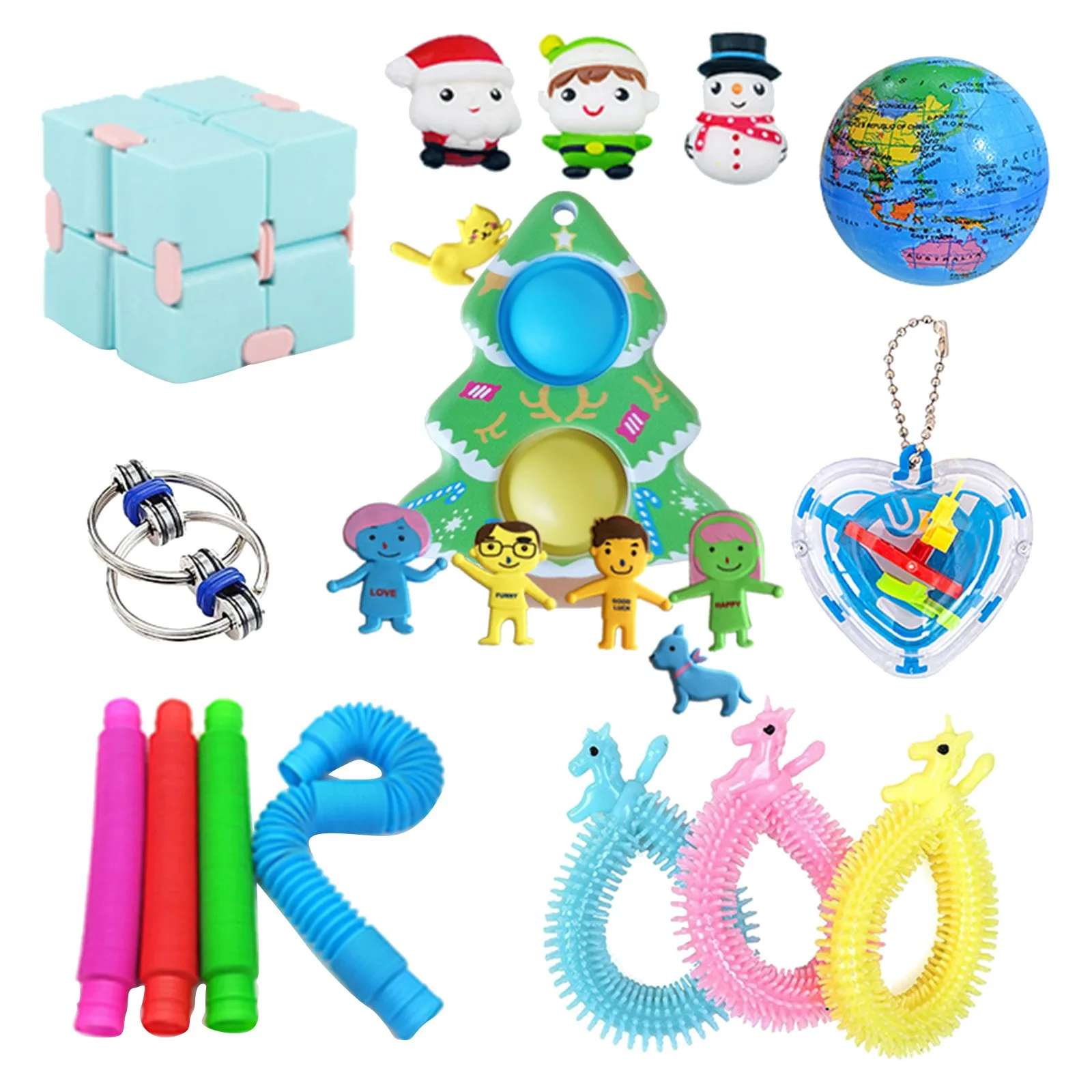 

Антистресс Rainbow Bubble Keychain Fidget Kids Toy Autisim Silicone Sensory Decompression Desktop Puzzle Christmas Gif Игрушки
