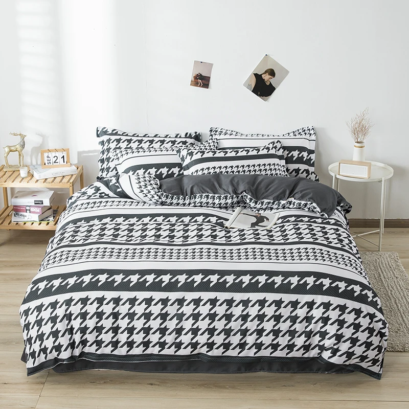 

Nordic Plaid Duvet Cover Simple Bedding Set Quilt Cover Bed Sheet Size Single Double Queen King 220x240 Bedclothes Bed Linens